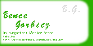 bence gorbicz business card